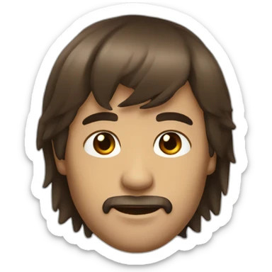 Man with hair Brown with bangs tô the right side sticker