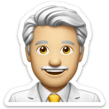 Smiling réal estate agent with a small graying bearb sticker