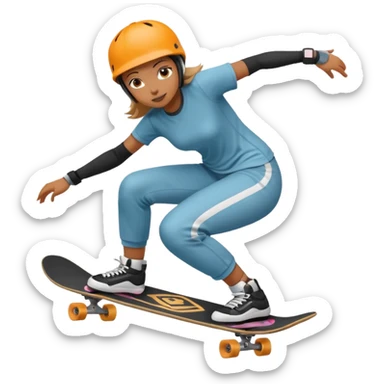 Mulher fazendo skate  sticker