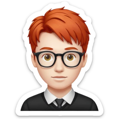 red headed nerd sticker