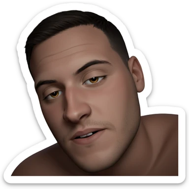 serene portrait of a boy sticker