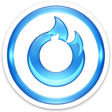 A minimalist CD disc with a subtle blue fire design, emoji style, blue fire sticker