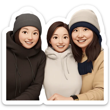 group of friends smiling together sticker