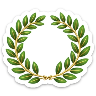 A stylized laurel wreath with thicker, cartoon-like leaves. sticker