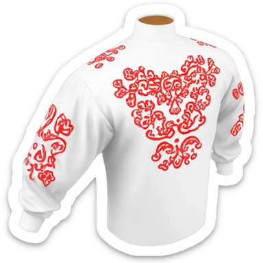 Shirt  vyshyvanka, white with red round embodiary on sleeves sticker