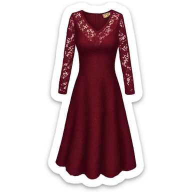 Burgundy lace dress sticker