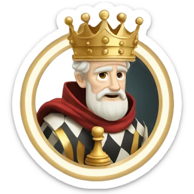 Vintage King Claudius hamlet old man big beard gold crown playing chess sticker