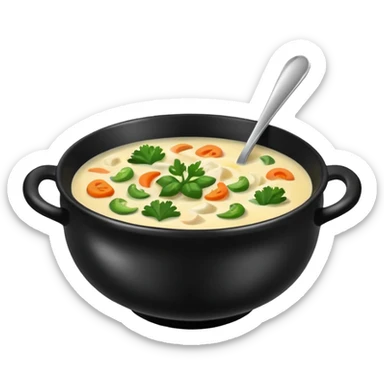 Realistic Soup in a black bowl   sticker
