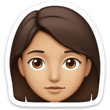 person with carmel skin and dark brown hair with brown eyes sticker