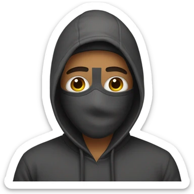 guy wearing a hoodie and ski mask sticker