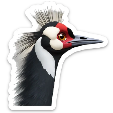 Black crowned crane sticker