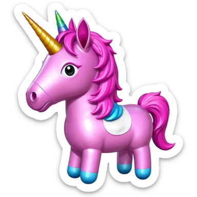   jeff koons style art pink baby unicorn pinata  sticker