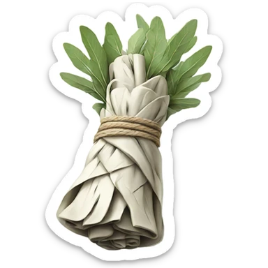 White sage bundle with twine wrapped around  sticker