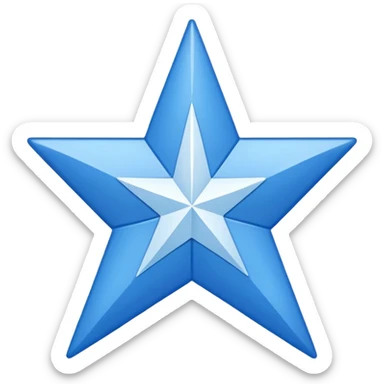 11 corners blue star with white tick on it sticker