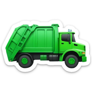 Long neon green Garbage truck  sticker