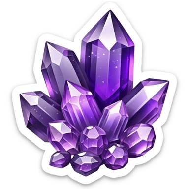 Purple amethyst cluster fruit sticker