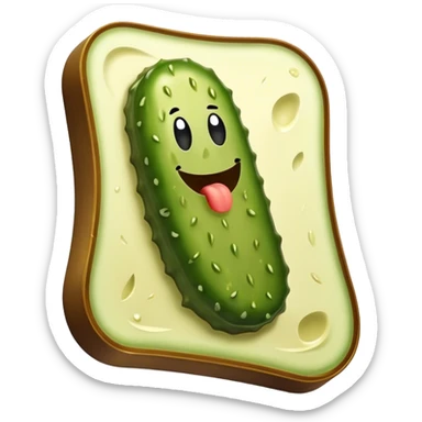 Pickle slice covered in plaque  sticker