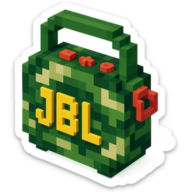 military-themed portable JBL speaker in camouflage colors sticker