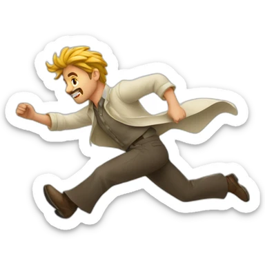 Viento soplando hombre volando sticker