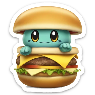 The Pokémon Numel with a hamburger on top of its head sticker