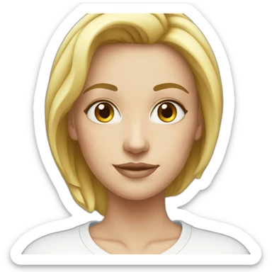 white woman blu sweatshirt sticker