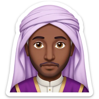 A PURPLE ARAB MAN WITH HIS NATIONAL DRESS sticker