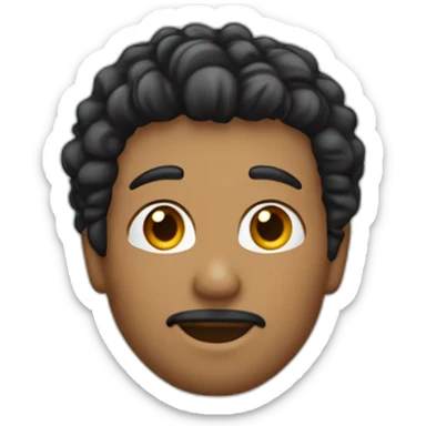 Homme noir avec petite cheveux et boucle d’oreille sticker