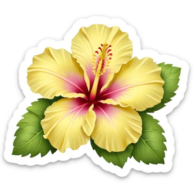 pastel yellow hibiscus sticker