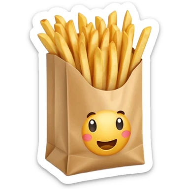 French fries in bag sticker
