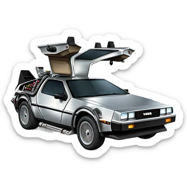 the DeLorean time machine from the movie ￼back to the future sticker