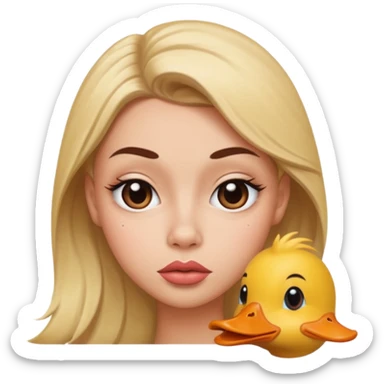side eye with duck lips sticker