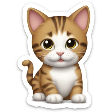 Cat love baby sticker