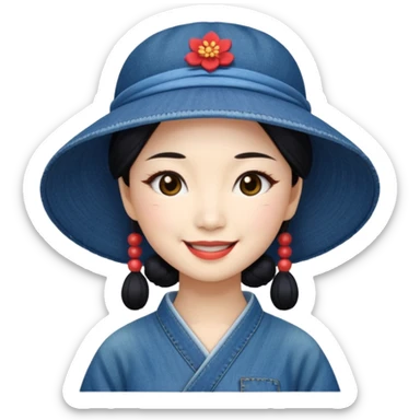 geisha denim hat sticker