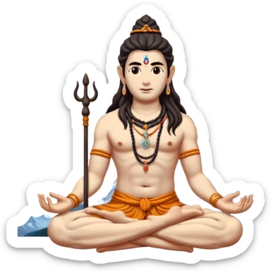 Lord Shiva Meditating On Mount Kailash sticker