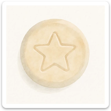 watercolor style dalgona candy with circle shape, soft and artistic sticker