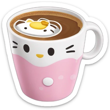 hello kitty copo de café sticker