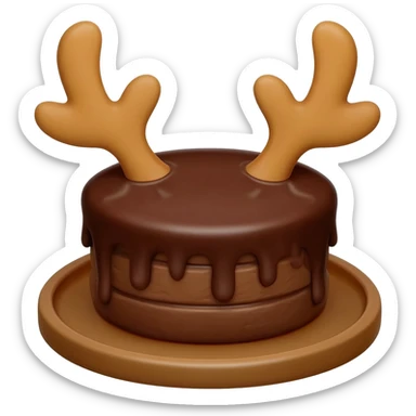 Chocolate cake with reindeer ears sticker