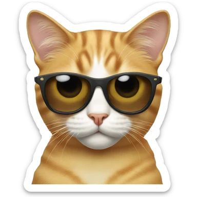 Cat with sunglasses sticker