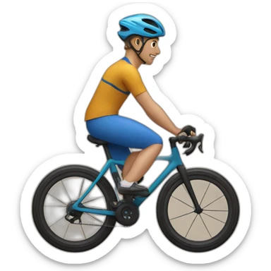 Cycliste en wheeling sticker
