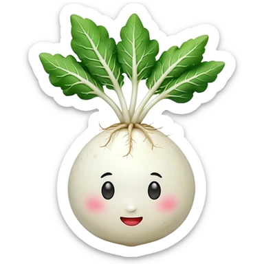 Make a long white Korean radish apple emoji style sticker