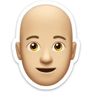 bald peanut head man sticker