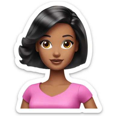 barbie doll black hair sticker