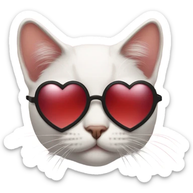 Cat with heart glasses sticker