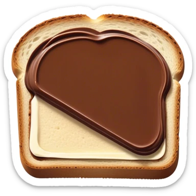 slice of bread with a spread of nutella sticker