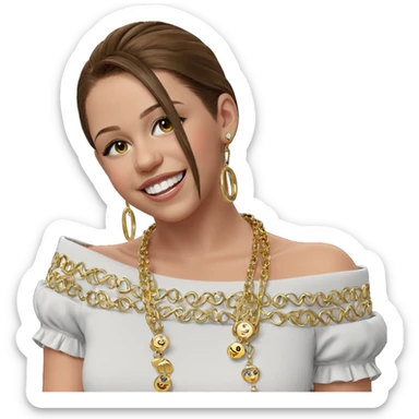 smiling girl with jewelry sticker