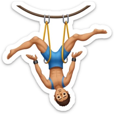 climber hanging on upside down sticker