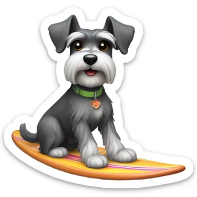 Schnauzer surfing  sticker