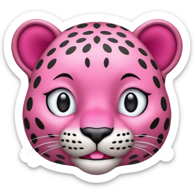Emoji leopardo rosa cuerpo entero de lado y más realista sticker