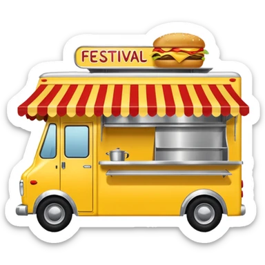 Festival Food Truck yellow sticker