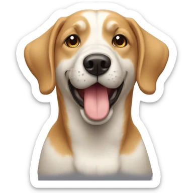 Un chien heureux qui fume sticker